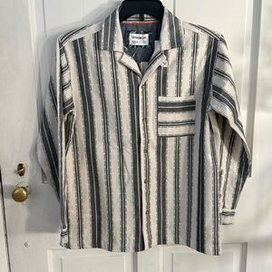 Sovereign Code Cream and Black Striped Men's Shirt